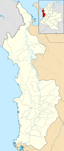Mapa de localización en el departamento del Chocó