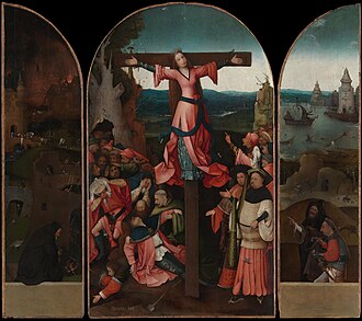 Tríptico de la crucifixión de santa Wilgefortis atribuido a El Bosco