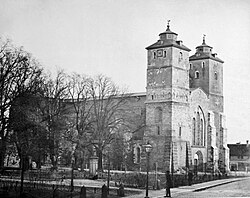 Fotografía histórica de la catedral de Lund alrededor de 1870