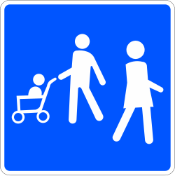 Señal de calle peatonal en España