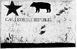 Fotografía histórica de la bandera del oso original de 1890