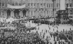 Ilustración histórica sobre la Revolución rusa de 1917