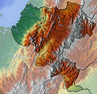 Mapa físico del departamento del Cauca