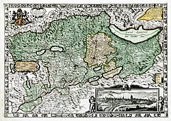 Mapa histórico de la extensión de la ciudad-estado de Berna