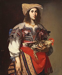 Retrato de mujer con vestido napolitano