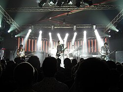 Miembros de The Smashing Pumpkins en un concierto en Luxemburgo en 2007.