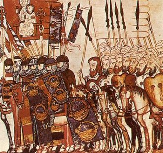 Miniatura medieval de la Reconquista