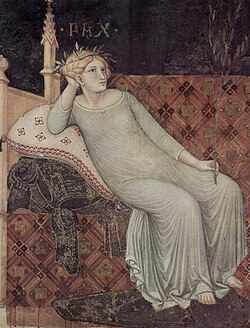 Alegoría de la Paz de Ambrogio Lorenzetti en Siena.