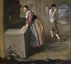 La lavandera, óleo sobre lienzo, Pinacoteca Civica Tosio Martinengo.
