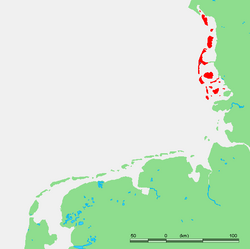 Mapa de las islas Frisias septentrionales