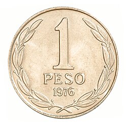 Detalle de elementos gráficos y texturas en papel moneda chileno.