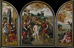 Tríptico de los santos Juanes conservado en el Museo del Prado.