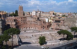 Restos arqueológicos del Foro de Trajano en Roma.