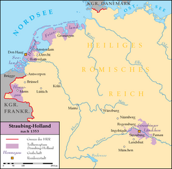 Mapa de los estados gobernados por Guillermo I de Baviera
