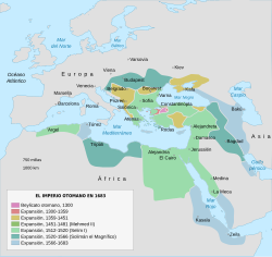 Mapa histórico del Imperio otomano