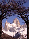 Vista del cerro Chaltén desde las cercanías del pueblo