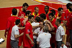 La selección absoluta de baloncesto de España.