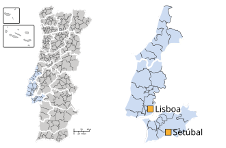 Mapa de localización de la región de Lisboa