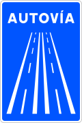 Señal de autovía en España