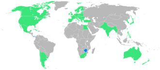 Mapa de países participantes