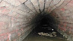 Transepto de la cloaca romana en el subsuelo de Pavía