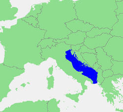 Esquema cartográfico del Mar Adriático