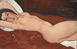 Reclining Nude de 1917 por Amedeo Modigliani en el Museo Metropolitano de Arte