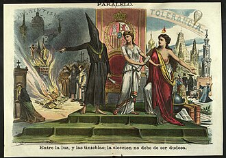 Ilustración de 1875 titulada Paralelo en la revista La Madeja
