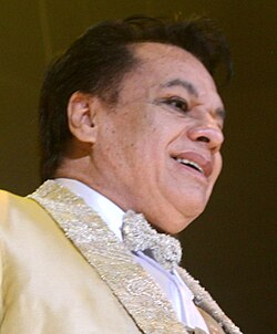 Fotografía del cantautor mexicano Juan Gabriel en un concierto en 2014