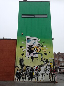 Mural de Lucky Luke en Middelkerke