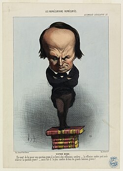 Caricatura de Victor Hugo.