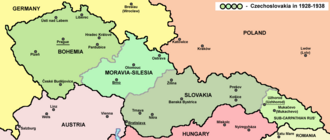 Mapa de Checoslovaquia en el periodo de entreguerras
