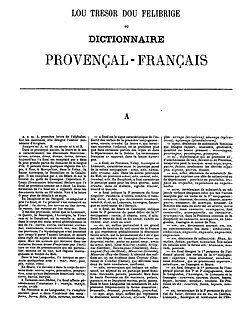 Portada de Lou Tresor dóu Felibrige