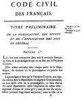 Portada y referencias al Código civil de los franceses o Código Napoleón de 1804.