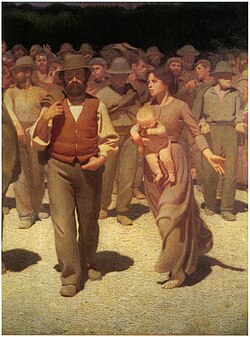 Pintura El Cuarto Estado de Pellizza da Volpedo.
