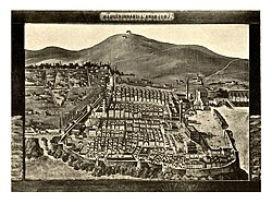 Heliografía antigua que muestra Ragusa antes del terremoto de 1667