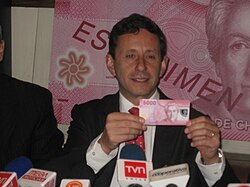Presentación del billete de 5000 pesos de la Serie Bicentenario en 2009.