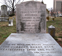 Lápida de Zelda y F. Scott Fitzgerald en el cementerio de Saint Mary en Rockville, Maryland