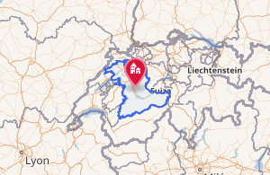 Mapa de localización del cantón de Berna en Suiza