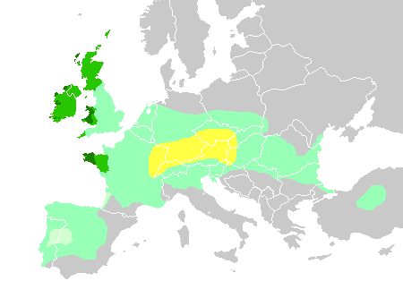 Mapa de la expansión de los pueblos célticos en Europa según diferentes periodos y culturas.