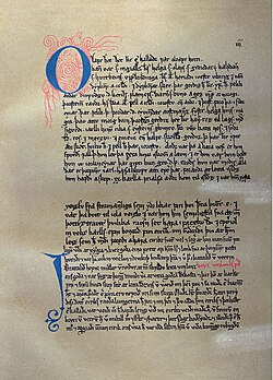 Página manuscrita perteneciente a la tradicional Saga de Erik el Rojo