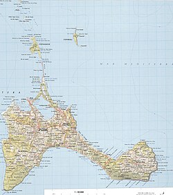 Mapa detallado de la isla de Formentera