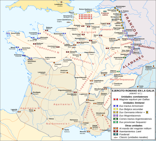 Mapa del despliegue militar romano