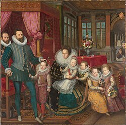 Karel II príncipe de Arenberg con su familia