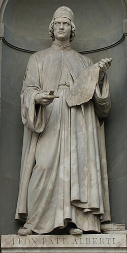 Estatua de Alberti en la Galleria degli Uffizi