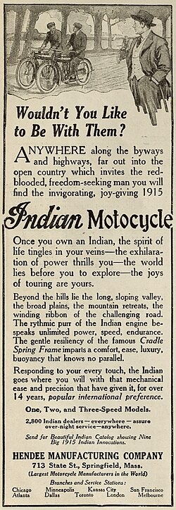 Afiche histórico de las motocicletas Indian