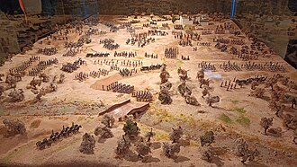 Diorama de una batalla en el Museo de San Carlos.