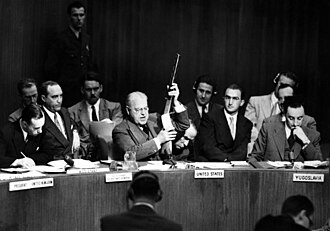 El delegado estadounidense Warren Austin en 1950