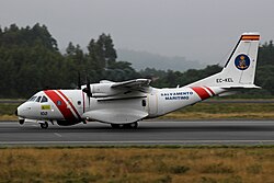 Avión CASA CN-235-300 MP Persuader de Salvamento Marítimo en tierra.