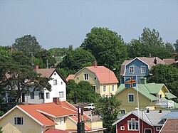 Vista de Mariehamn, la capital de las Islas Åland